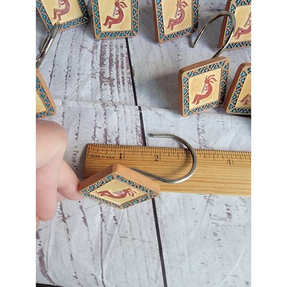 Vintage South West Kokopelli 1.5” Square Shower Hooks. Set Of 12 Arizona Western - Picture 4 of 8